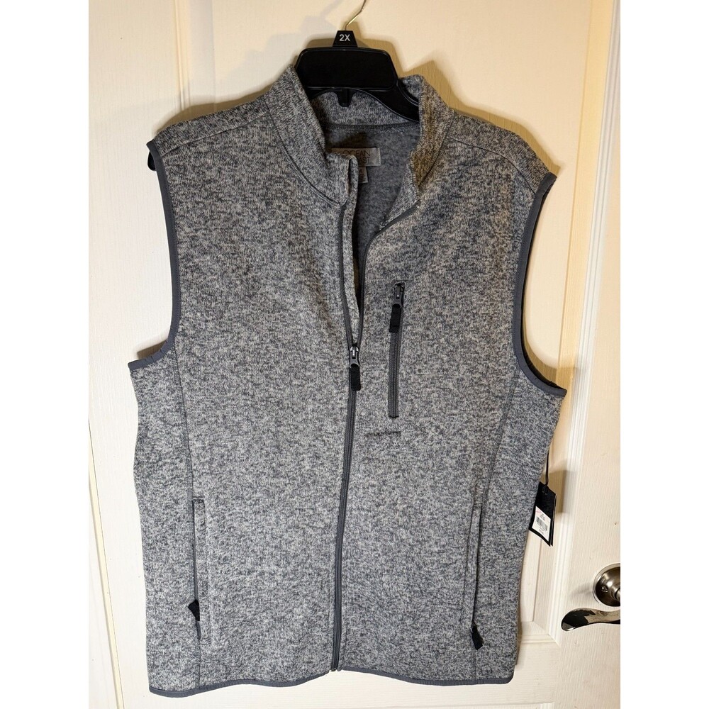 Men’s Zippered Outdoor Vest - Gray & Black - Ocean & Coast - Size Medium